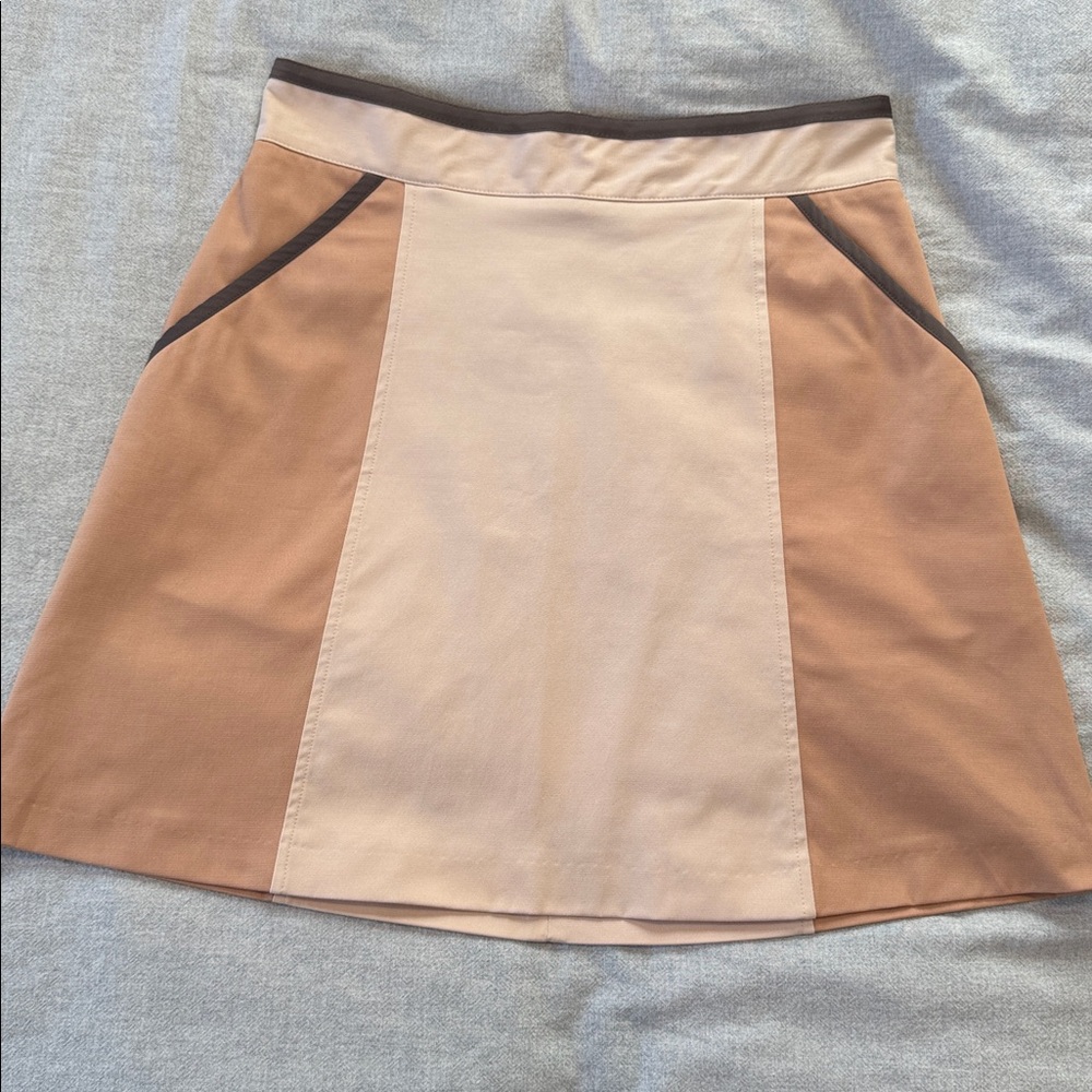 H&M neutral colorblock beige tan mocha brown skirt
